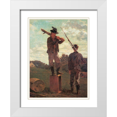 In Front Of The Guard House White Modern Wood Framed Art Print with Double Matting by Homer, Winslow