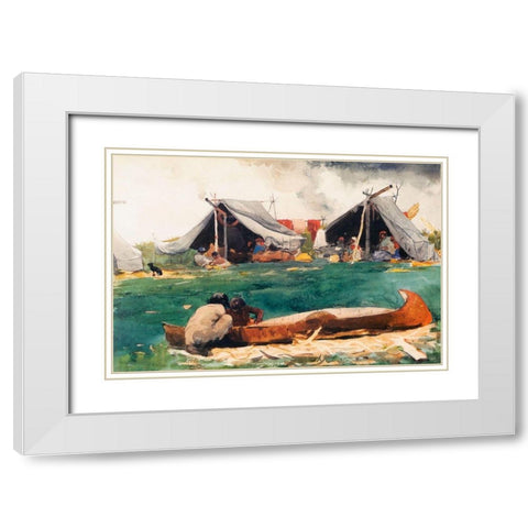 Montagnais Indians White Modern Wood Framed Art Print with Double Matting by Homer, Winslow