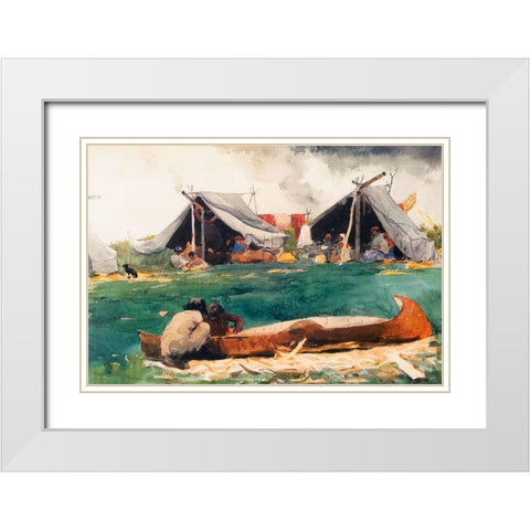Montagnais Indians White Modern Wood Framed Art Print with Double Matting by Homer, Winslow