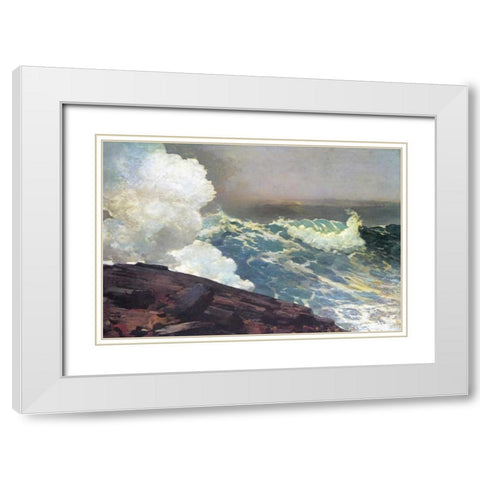 Northeaster White Modern Wood Framed Art Print with Double Matting by Homer, Winslow