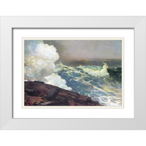 Northeaster White Modern Wood Framed Art Print with Double Matting by Homer, Winslow