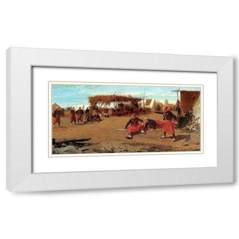 Pitching Quoits White Modern Wood Framed Art Print with Double Matting by Homer, Winslow