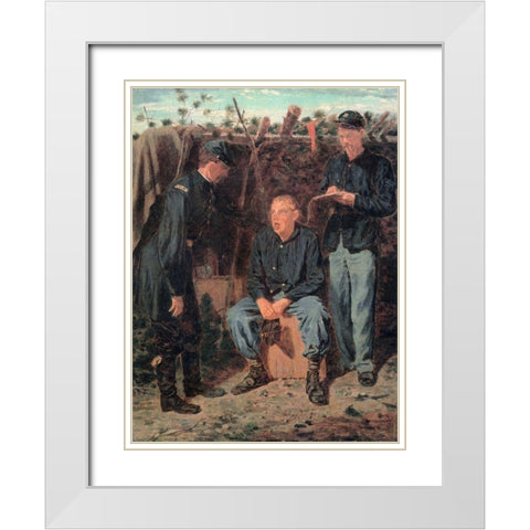 Playing Old Soldier White Modern Wood Framed Art Print with Double Matting by Homer, Winslow