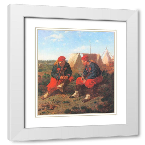 The Briarwood Pipe White Modern Wood Framed Art Print with Double Matting by Homer, Winslow