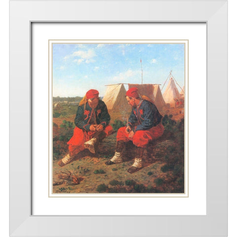 The Briarwood Pipe White Modern Wood Framed Art Print with Double Matting by Homer, Winslow
