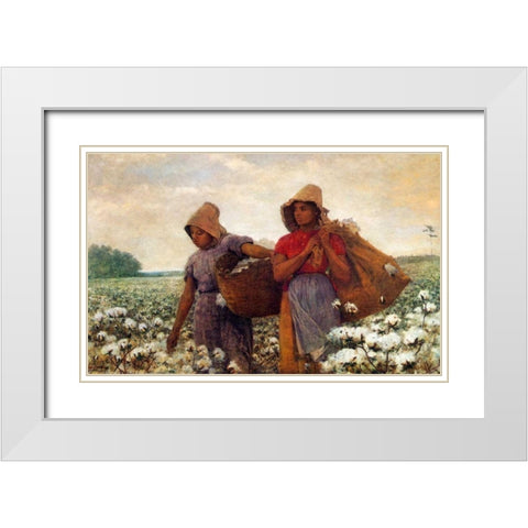 The Cotton Pickers White Modern Wood Framed Art Print with Double Matting by Homer, Winslow