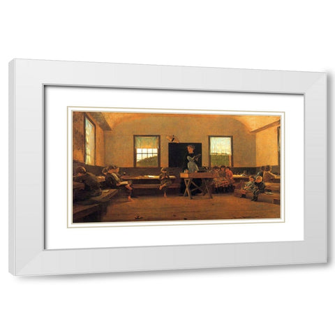 The Country School White Modern Wood Framed Art Print with Double Matting by Homer, Winslow