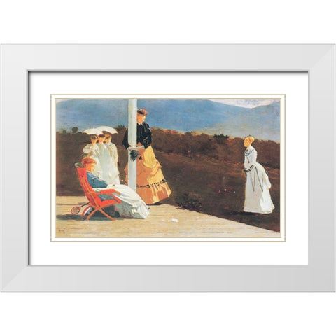 The Croquet Match White Modern Wood Framed Art Print with Double Matting by Homer, Winslow