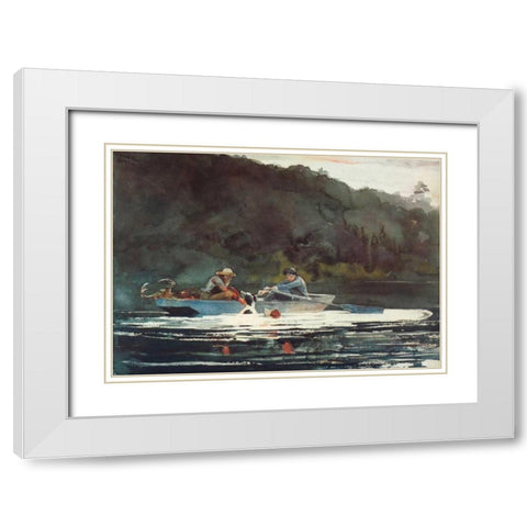 The End Of The Hunt White Modern Wood Framed Art Print with Double Matting by Homer, Winslow