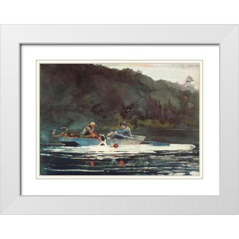 The End Of The Hunt White Modern Wood Framed Art Print with Double Matting by Homer, Winslow