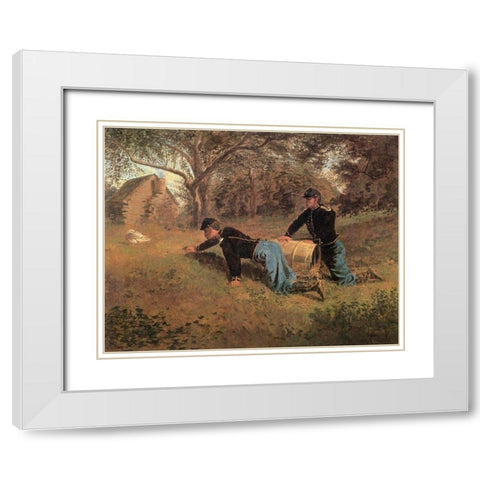 The Last Goose At Yorktown White Modern Wood Framed Art Print with Double Matting by Homer, Winslow