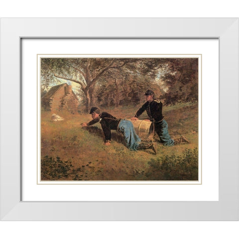 The Last Goose At Yorktown White Modern Wood Framed Art Print with Double Matting by Homer, Winslow