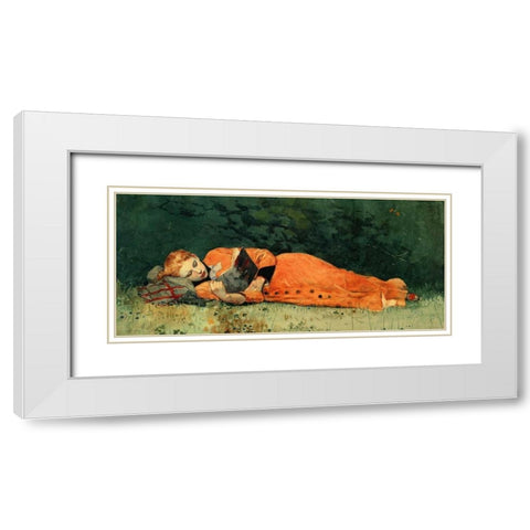 The New Novel White Modern Wood Framed Art Print with Double Matting by Homer, Winslow