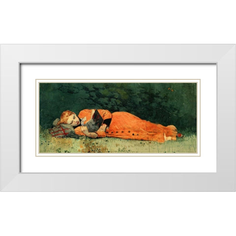 The New Novel White Modern Wood Framed Art Print with Double Matting by Homer, Winslow