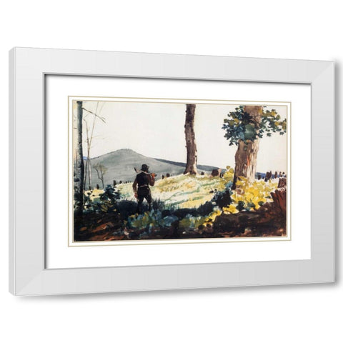 The Pioneer White Modern Wood Framed Art Print with Double Matting by Homer, Winslow