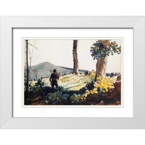 The Pioneer White Modern Wood Framed Art Print with Double Matting by Homer, Winslow