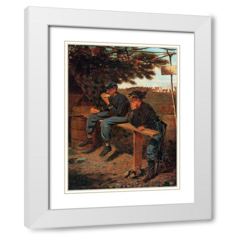 The Sutlers Tent White Modern Wood Framed Art Print with Double Matting by Homer, Winslow