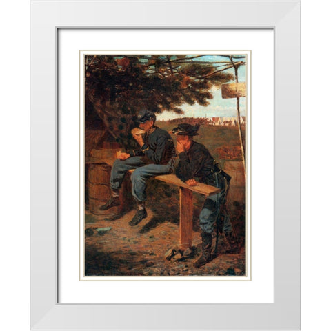 The Sutlers Tent White Modern Wood Framed Art Print with Double Matting by Homer, Winslow