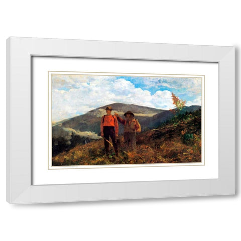 The Two Guides White Modern Wood Framed Art Print with Double Matting by Homer, Winslow