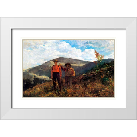 The Two Guides White Modern Wood Framed Art Print with Double Matting by Homer, Winslow