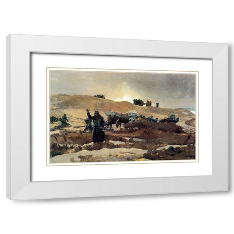 The Wreck White Modern Wood Framed Art Print with Double Matting by Homer, Winslow