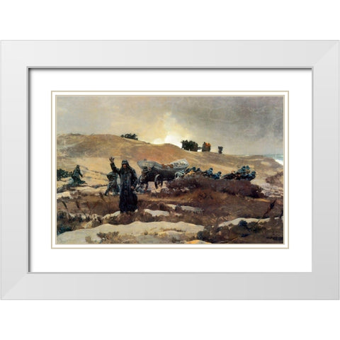 The Wreck White Modern Wood Framed Art Print with Double Matting by Homer, Winslow