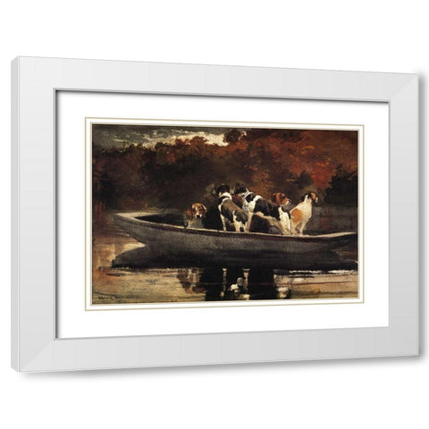Waiting For The Start White Modern Wood Framed Art Print with Double Matting by Homer, Winslow