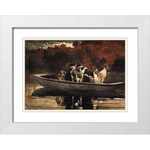 Waiting For The Start White Modern Wood Framed Art Print with Double Matting by Homer, Winslow