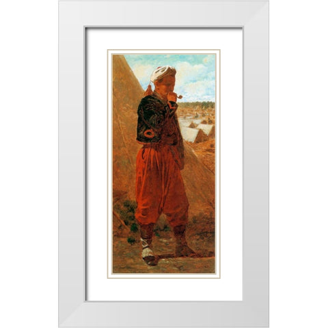 Zouave White Modern Wood Framed Art Print with Double Matting by Homer, Winslow