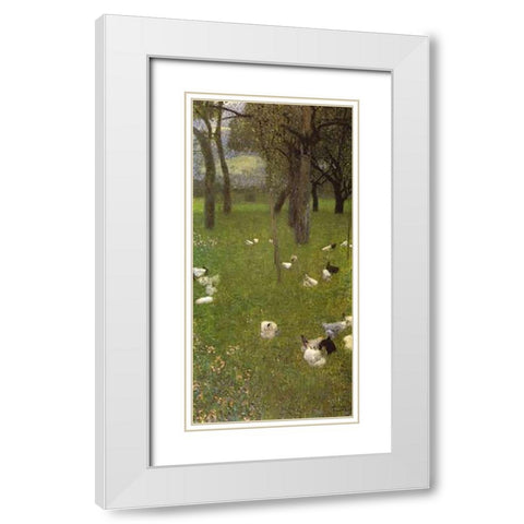 After The Rain 1899 White Modern Wood Framed Art Print with Double Matting by Klimt, Gustav