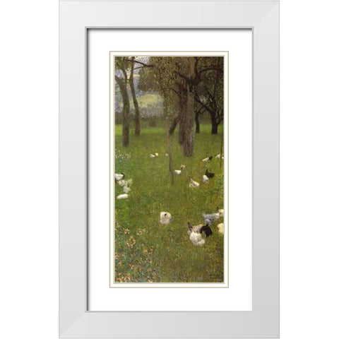 After The Rain 1899 White Modern Wood Framed Art Print with Double Matting by Klimt, Gustav