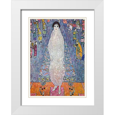 Baroness Ellizabeth Bachofen-Echt 1914 White Modern Wood Framed Art Print with Double Matting by Klimt, Gustav