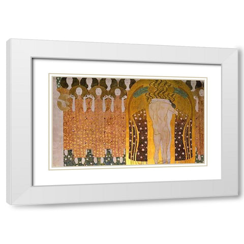 Beethoven Frieze (detail)1902 White Modern Wood Framed Art Print with Double Matting by Klimt, Gustav
