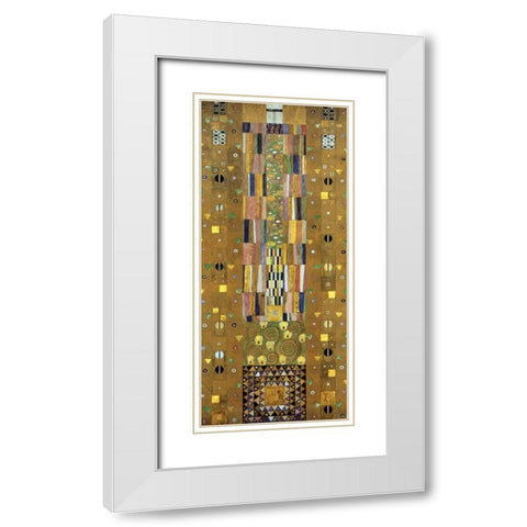 Cartoon For The Stoclet Frieze White Modern Wood Framed Art Print with Double Matting by Klimt, Gustav