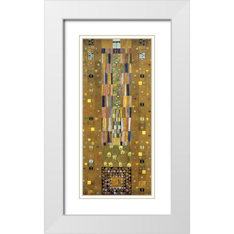 Cartoon For The Stoclet Frieze White Modern Wood Framed Art Print with Double Matting by Klimt, Gustav