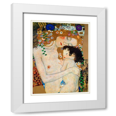 Die Drei Lebensalter White Modern Wood Framed Art Print with Double Matting by Klimt, Gustav