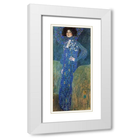 Emilie Floge 1902 White Modern Wood Framed Art Print with Double Matting by Klimt, Gustav