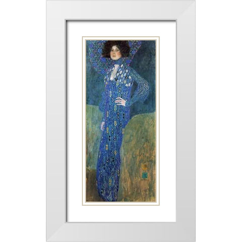 Emilie Floge 1902 White Modern Wood Framed Art Print with Double Matting by Klimt, Gustav