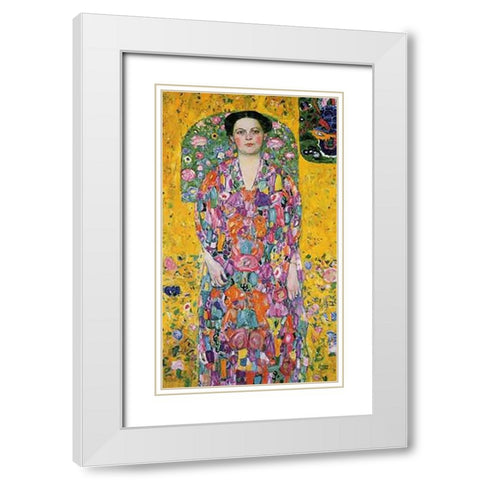 Eugenia Primavesi 1914 White Modern Wood Framed Art Print with Double Matting by Klimt, Gustav