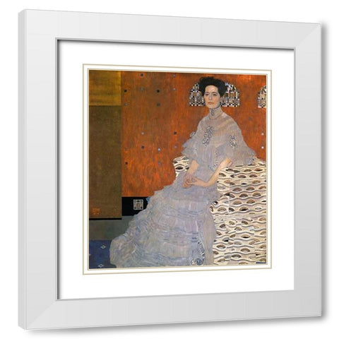 Fritza Riedler 1906 White Modern Wood Framed Art Print with Double Matting by Klimt, Gustav