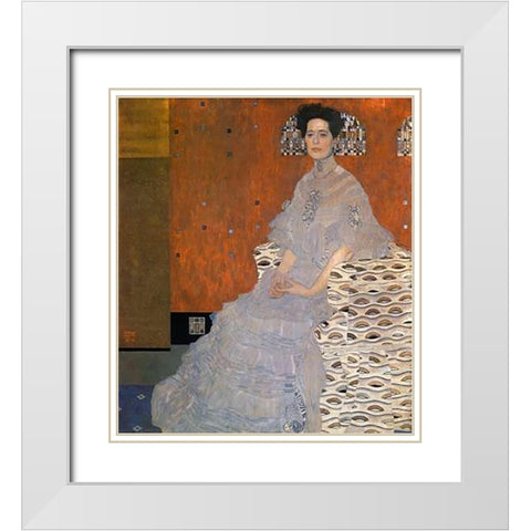 Fritza Riedler 1906 White Modern Wood Framed Art Print with Double Matting by Klimt, Gustav