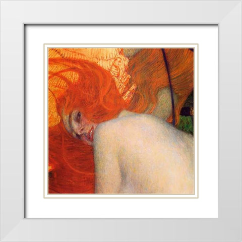 Goldfish (detail) 1902 White Modern Wood Framed Art Print with Double Matting by Klimt, Gustav