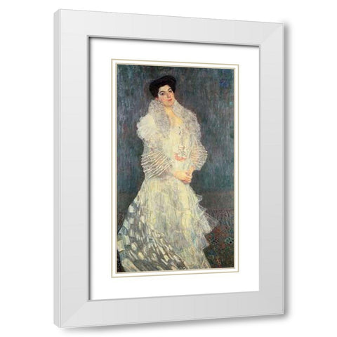 Hermine Gallia 1904 White Modern Wood Framed Art Print with Double Matting by Klimt, Gustav