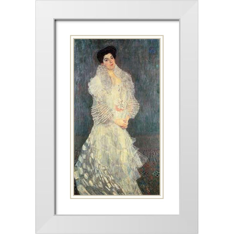 Hermine Gallia 1904 White Modern Wood Framed Art Print with Double Matting by Klimt, Gustav
