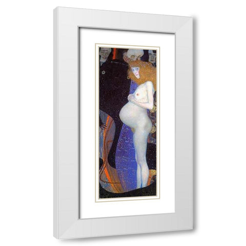Hope I 1903 White Modern Wood Framed Art Print with Double Matting by Klimt, Gustav
