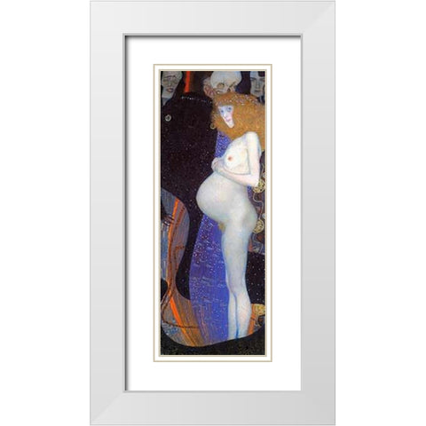 Hope I 1903 White Modern Wood Framed Art Print with Double Matting by Klimt, Gustav