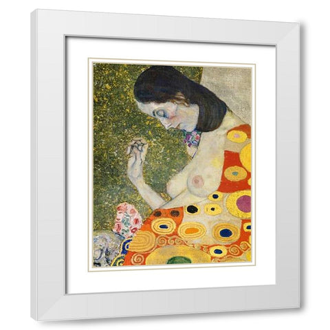 Hope II (detail) 1908 White Modern Wood Framed Art Print with Double Matting by Klimt, Gustav