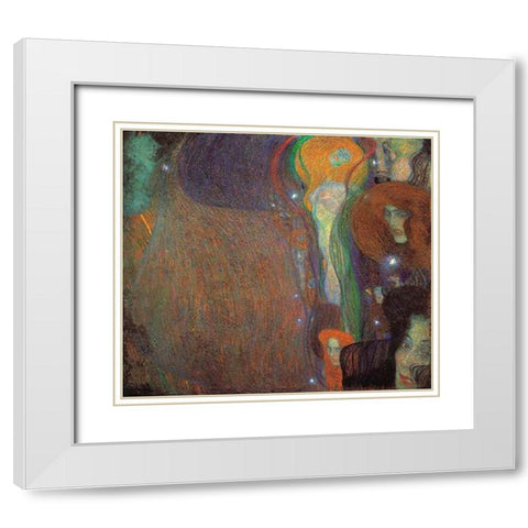 Irrlichter 1903 White Modern Wood Framed Art Print with Double Matting by Klimt, Gustav
