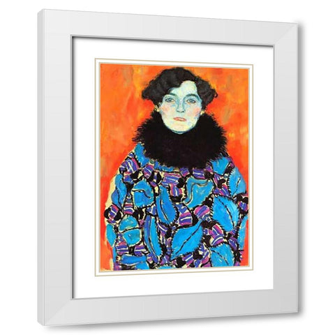 Johanna Staude 1918 White Modern Wood Framed Art Print with Double Matting by Klimt, Gustav