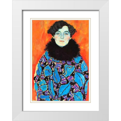 Johanna Staude 1918 White Modern Wood Framed Art Print with Double Matting by Klimt, Gustav